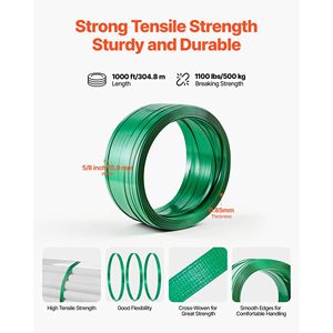 Kit d'outils de cerclage robuste avec 300 attaches métalliques, bande PET de 305 m et cerclage plastique manuel pour un emballage de palettes efficace - Product Image 5