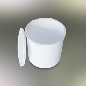 Seau cylindrique blanc en plastique PP avec couvercle hermétique pour le stockage - Product Image 6