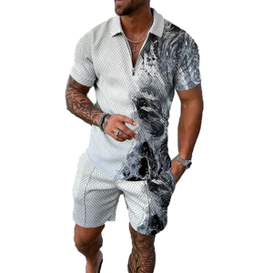 Ensemble de vêtements de sport pour homme en coton respirant de qualité supérieure, style streetwear d'été, deux pièces, polo et short de golf - Product Image 6
