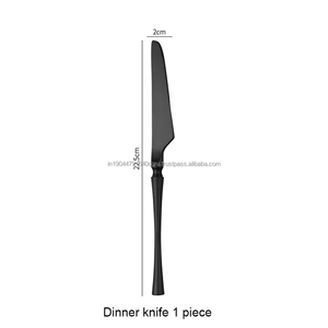 Meilleure vente noir 8 pièces Vintage vaisselle en acier fini miroir ensemble de couverts 18/10 mariage salle à manger hôtel Restaurant - Product Image 3