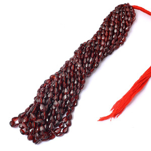 AAA+ Red Garnet 4x6mm-6x8mm Faceted Pear Briolette <b>Beads</b> Natural Red Garnet Semi Precious Gemstone Fancy <b>Loose</b> <b>Beads</b> For Jewelry - Product Image 4