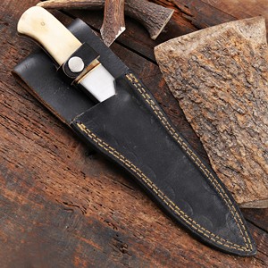 Hand Forged Damascus Steel Fixed Blade Skinning <b>Knife</b> with Sheath Custom OEM Full Tang Hunting Camping <b>Knife</b> <b>Bone</b> <b>Handle</b> - Product Image 6