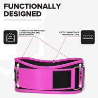 Ceinture de soutien lombaire réglable rose avec fermeture à boucle pour la musculation et l'entraînement en force, design respirant unisexe