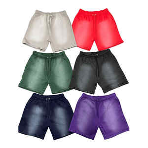 Short lavé à l'acide de haute qualité Streetwear Boys Hip Hop Cargo Vintage Distressed Stone Washed Shorts pour hommes - Product Image 4