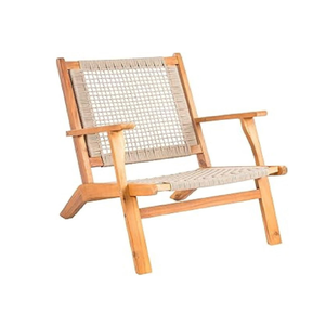 Chaise longue en teck tressé de style moderne avec un design minimaliste pour la décoration de la maison et du jardin - Product Image 1