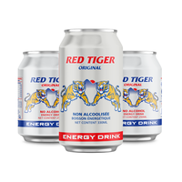 Boissons énergétiques Red Tiger de haute qualité sans sucre, avec glucose, taurine, faible teneur en glucides, vitamines et minéraux, sportives, 250 ml * 24 bouteilles/canettes