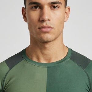 OEM Custom Logo Front Men O-Neck Compression Shirt Long Sleeve Gym Fitness Tight Top Activewear Moisture Wicking T-Shirt - Product Image 4