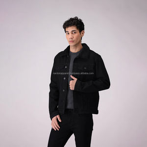 Nardon Apparel Chaqueta de mezclilla para hombre de talla grande de color sólido de invierno 100% algodón de alta calidad - Product Image 1