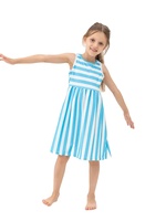 Lot de 5 jolies robes d'été pour filles, 100 % coton/polyester, sans manches, longueur cheville, jupe évasée, extensibilité moyenne, écologiques