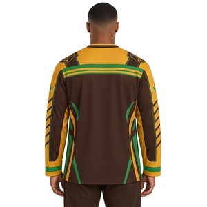 Camiseta de Hockey Iota Phi Theta Marrón Verde Dorado con Diseño de Centauro para Hombre, Manga Larga, con Cordones, para Fraternidad Griega, Equipo Deportivo, Sudadera Deportiva - Product Image 2
