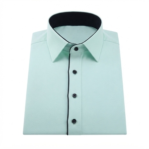 Camisas de Vestir para Hombre de Color Sólido, Manga Larga, Cuello Clásico, Antiarrugas, Ropa Formal, Blanco, Menta, Rosa, Azul, Rojo, 100% Algodón Popelina - Product Image 2