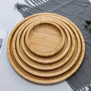 Plato de Madera 100% Natural, Redondo, para Frutas, para Fiestas y Bodas, con Vajilla, Diferentes Tamaños y Color de Madera Natural - Product Image 6