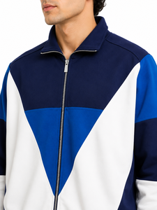 Chaqueta Deportiva Livster para Hombre, con Bloques de Color, Cierre Completo, Cuello Alto, Manga Larga, para Entrenamiento, de Poliéster - Product Image 4