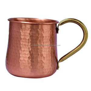 Taza de cobre martillada de alta calidad con asa y acabado pulido para beber y uso en la cocina, taza de cobre a prueba de fugas - Product Image 2