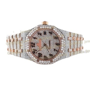 Nueva colección Auto Date Two Tone Iced Out D VVS Moissanite Diamond Acero inoxidable Movimiento automático Hip Hop Reloj para hombre - Product Image 1