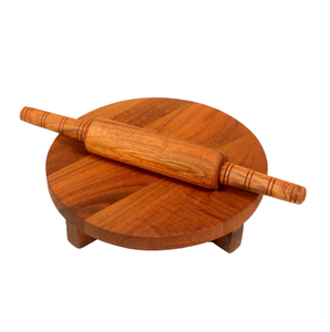 Tabla de Madera Artesanal Ecológica de Diseño de Mediados de Siglo para Hacer Roti, Chapati y Pin Belan Chakla - Utensilio de Cocina para el Hogar - Product Image 2