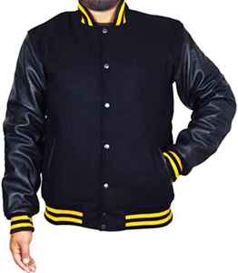 Chaqueta Varsity Personalizada de Alta Calidad para Hombre, con Mangas de Cuero, Estilo Béisbol, Chaqueta Letterman - Product Image 3