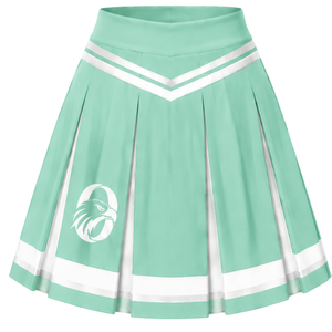 Olive Green <b>White</b> Sublimated Cheer <b>Long</b> Sleeve Uniform Set Pleated <b>Skirt</b> Athletic Team Sportswear Training Practice Performance - Product Image 5