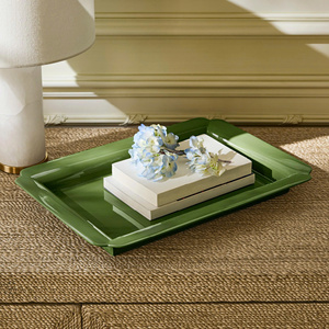 Plateau décoratif laqué couleur unie, élégant et fait main, en MDF haut de gamme, pour hôtel, restaurant et maison - Product Image 3