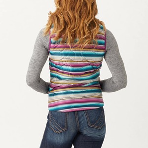 Chaleco Acolchado a Rayas Personalizado para Mujer, Estampado Serape, Sin Mangas, para Montar a Caballo, Venta al Por Mayor OEM, Chaleco Protector - Product Image 3