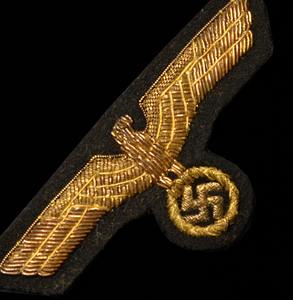 Aigle en fil d'or, aigle brodé en fil d'or, aigle en fil d'or doré, broderie en fil d'argent, aigle en fil d'or pour poitrine, aigle en fil d'or pour manche - Product Image 1