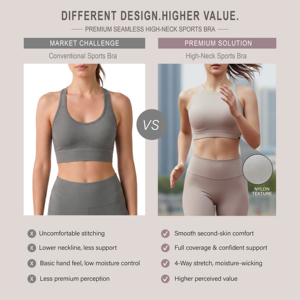 High Impact Seamless Sports <b>Bra</b> for Women Gym Fitness Crop Top <b>Racerback</b> Yoga Wear Padded Athletic Tank Top - Product Image 2