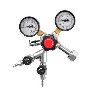 Regolatore di Pressione CO2 in Ottone a Doppio Manometro per Fusti di Birra 0-60 PSI, Regolabile, Resistente, Confezione da 2 - Product Image 1