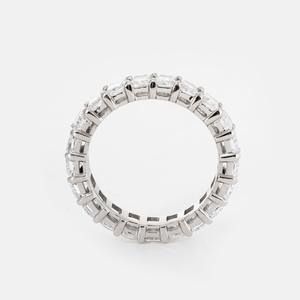4*3 mm Radiant Cut Lab Grown Diamond Full Eternity <b>Ring</b> Shared Claw Prong Basket Setting 14K White Gold IGI certified diamond - Product Image 4