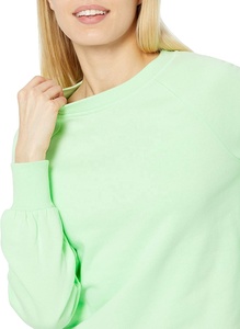 Sudadera deportiva clásica ajustada para mujer con manga raglán de algodón, ropa de calle de cuello redondo de alta calidad al por mayor - Product Image 3