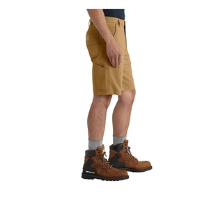 Men's Tan <b>Canvas</b> Shorts Mid Waist Button Fly Casual Style With Pockets Breathable Woven Cotton Fabric - Product Image 4