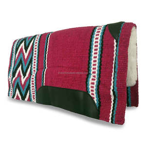 Saddle <b>Pads</b> Western Blanket with Underneath Fleece Lining Genuine Leather Available Customize Sizes and Design - Product Image 5