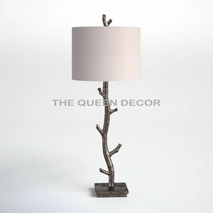 Leaf Design <b>Art</b> Table Lamp Bedside Vintage Modern Look Black Iron Off White Fabric Lighting Home Decor Bedroom Hotel Decorative - Product Image 4