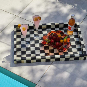 Bandeja de Servicio Cuadrada de Alta Calidad, Pulida, Desechable, con Incrustaciones, Moderna y Elegante, con Diseño de Frutas, para Bodas - Product Image 5
