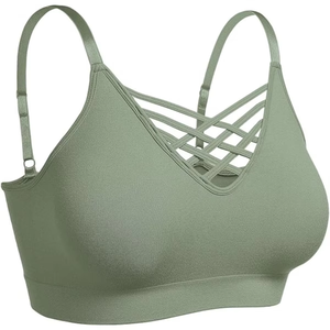 Sujetador deportivo para mujer al por mayor, top corto con tiras cruzadas, ropa deportiva atlética, diseño personalizado, fabricante OEM ODM - Product Image 3