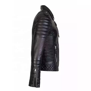 <b>Men</b> Genuine Leather <b>Jacket</b> Winter Windproof Breathable Regular Fit Zipper <b>Pullover</b> with Pockets - Product Image 3