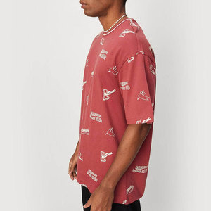 Camiseta de Manga Corta para Hombre, Cuello Redondo, Color Rojo, Estampado de Dibujos Animados, Impresión Serigráfica, Antiarrugas, Estilo Casual, Corte Regular, Jersey de Algodón - Product Image 4