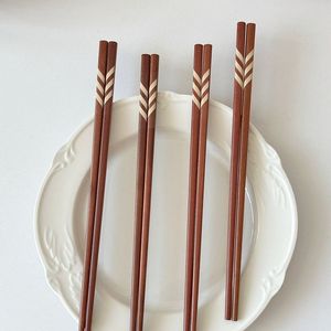 Elegant Wooden Chopstick Collection For Sushi Rice <b>Noodles</b> Traditional Asian Dining Kitchen Serving Accessories Set - Product Image 4