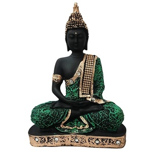Estatua de Buda de calidad superior, Material de resina, Samadhi, Buda para decoración del hogar (verde) - Product Image 1