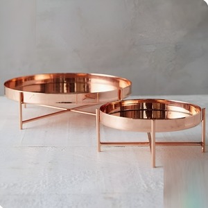 Wholesale Stainless Steel Set of 2 <b>Tray</b> for Storage Multi Use Christmas Gift <b>Dinner</b> <b>Tray</b> Home Decor Wedding Decorations - Product Image 2