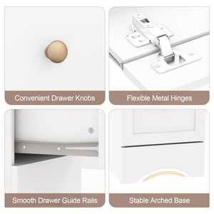 Wooden Computer Desk <b>Workstation</b> with 3 Drawers for Home and Office Makeup Vanities - Product Image 6