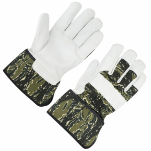 Gants de soudage en cuir robustes résistants à la chaleur, avec paume renforcée jaune et doublure en coton sur tout le pouce, pour soudage TIG, MIG, à l'arc et protection contre l'huile fondue - Product Image 2