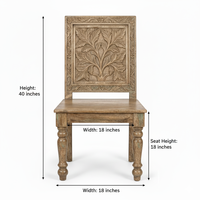 Chaise d'appoint artisanale en bois massif à motif poisson, best-seller, pour intérieurs de chambre traditionnels, disponible au prix d'usine