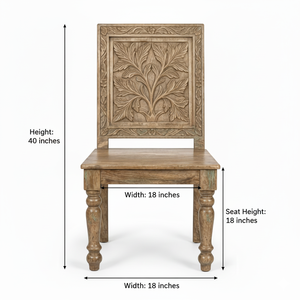 Silla de Diseño con Motivo Floral en Madera Sólida, Ideal para Interiores Modernos y Clásicos, Disponible a Precio de Fábrica - Product Image 2