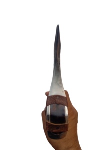 Handmade <b>Axe</b> Carbon Steel Blade Wood <b>Handle</b> With Leather Sheath Outdoor Knife - Product Image 1