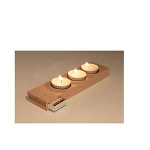 Porte-bougie rustique en bois naturel pour mariages, événements festifs, fêtes – Support à bougie moderne fait main pour la maison, restaurant, table - Product Image 6