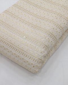 Coding embroidery fabric sequin fabric lace fabric organza fabric for designer abaya kaftan couture wholesale export buyer trade - Product Image 5