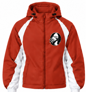 Conjunto Deportivo con Capucha en Rojo Escarlata y Blanco, Chaqueta con Cierre Completo y Pantalones a Juego, Ropa Deportiva Personalizada para Equipos de Entrenamiento - Product Image 3
