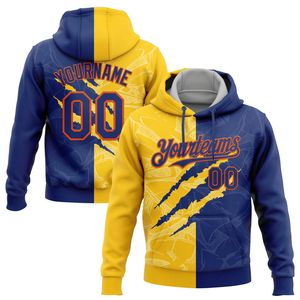 Sudadera con Capucha Personalizada para Hombre con Nombre y Número, Diseño de Bloques de Color, Sublimación, Poliéster, Ropa Deportiva Informal de Otoño - Product Image 2