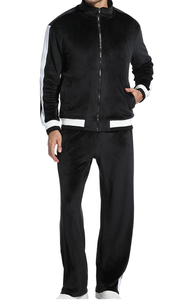 Latest Style Plus Size Custom Logo Zipper Acid Wash Velvet 2 Piece Jogger <b>Velour</b> <b>Tracksuits</b> For Men Breathable With OEM Services - Product Image 3