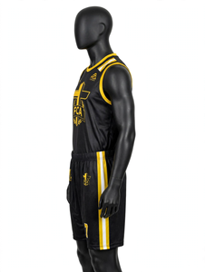 Shorts de basket-ball personnalisés en gros, grande taille, haute qualité, en maille polyester, imprimés sur le devant, séchage rapide, respirants - Product Image 6